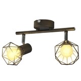 thumbnail of vidaXL Deckenstrahler mit 2 LED-Glühlampen Industrie-Stil Drahtschirm