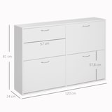 thumbnail of HOMCOM mueble zapatero blanco zapatero moderno con 4 cajones abatibles para 16-24 pares de zapatos para pasillo entrada 120x24x81 cm