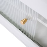 thumbnail of Merax Lowboard mit Rattantür und Glastüren, TV-Schrank mit Stauraum, TV-Board Landhaus, Fernsehtisch, Breite:170cm Weiß