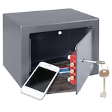 thumbnail of HMF 49216-11 Tresor mit Schlüssel, Möbeltresor klein, 23 x 17 x 17 cm, Anthrazit