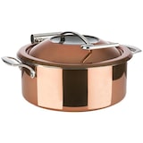 thumbnail of APS 12335  Chafing dish inox rond 4 L aspect cuivré couvercle avec hublot vitré