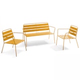 thumbnail of Set di mobili da giardino a 4 posti in metallo giallo