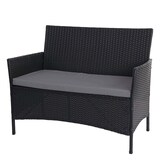 thumbnail of 3-2-1-1 Poly-Rattan Garten-Garnitur Halden, Lounge-Set Sitzgruppe Sofa ~ anthrazit, Kissen anthrazit