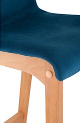 thumbnail of Barhocker Hover Samt Vierfußgestell Natura blau