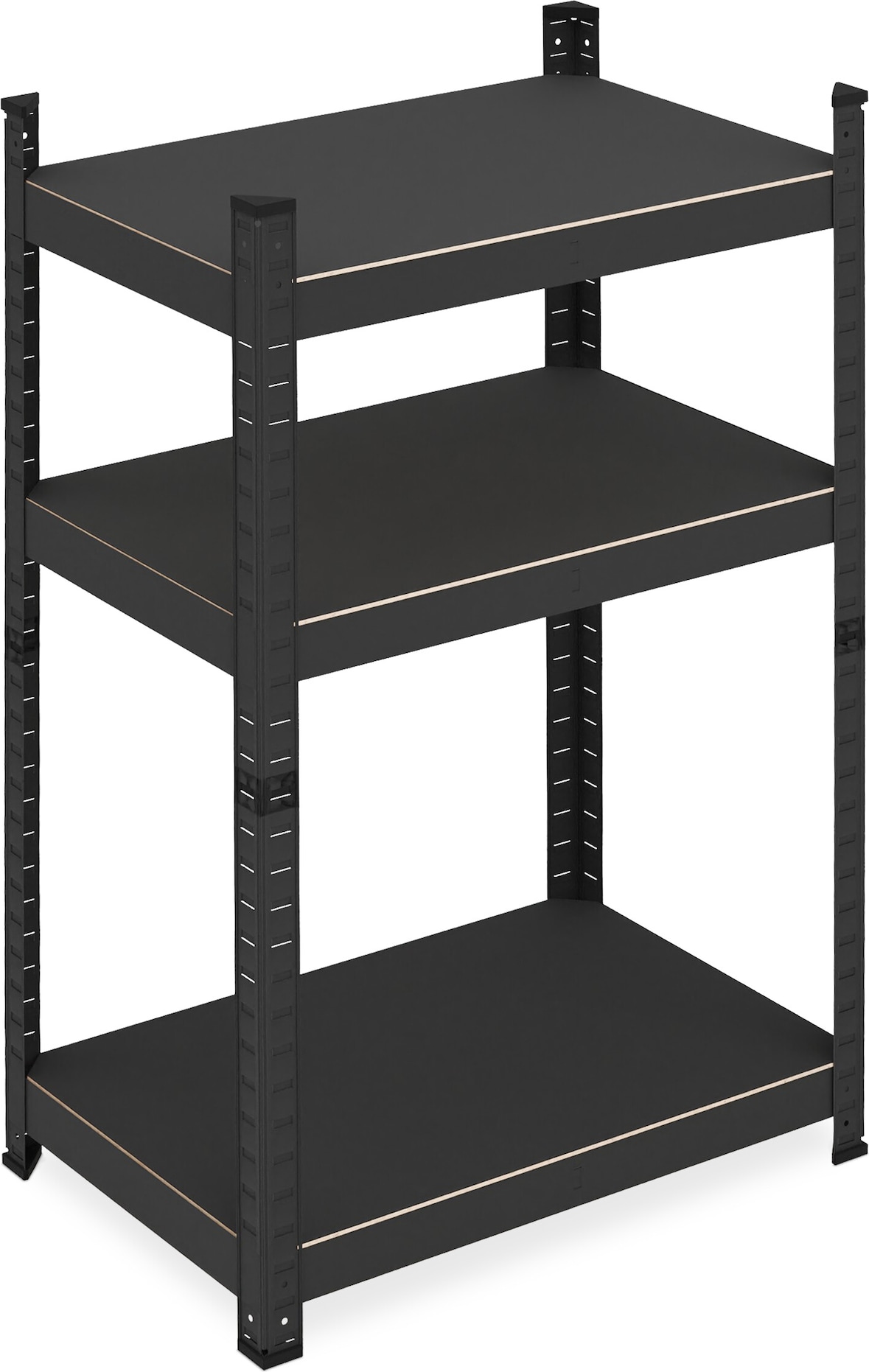 Relaxdays Schwerlastregal, HxBxT: 90x60x40 cm, 750 kg, 3 Ebenen, Stahl, Lagerregal Keller, Garage, zum Stecken, schwarz