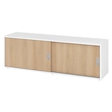 thumbnail of bümö Lowboard Schiebetürenschrank in Weiß/Eiche - Büromöbel Sideboard aus Holz, 160 cm breit, Büroschrank nur 40 cm schmal, Büro Schrank mit