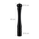 thumbnail of Relaxdays Pfeffermühle Holz, Keramikmahlwerk, groß, HxBxT: 40 x 6 x 6 cm, klassisches Design, schwarz