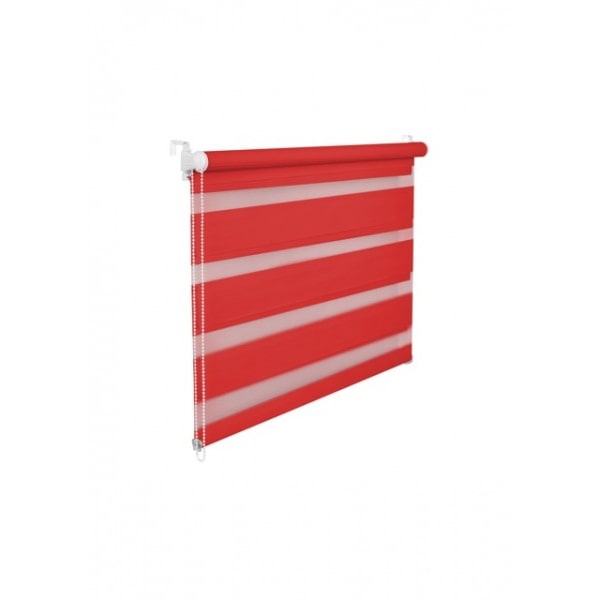 Doppelrollo Duorollo 75 cm breit 200 cm lang rot inkl. Seilzug Fensterrollo Klemmrollo Jalousie