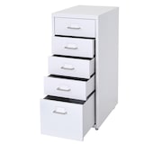 thumbnail of Décoshop26 - Caisson à tiroirs meuble de rangement bureau sur roulettes 69x28x41cm 5 tiroirs acier blanc 04_0004353