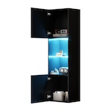 thumbnail of Hochglanz Vitrine Schwarz 45x35x160 cm LED Glasregal Aufbewahrungsschrank Wohnzimmer Schlafzimmer Büro modernes Design