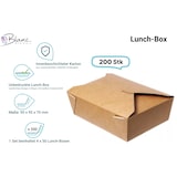 thumbnail of Lunch-Box 1000ml 200 Stk, to go, take away, biologisch abbaubar, natürliches Design, weiße Innenschicht