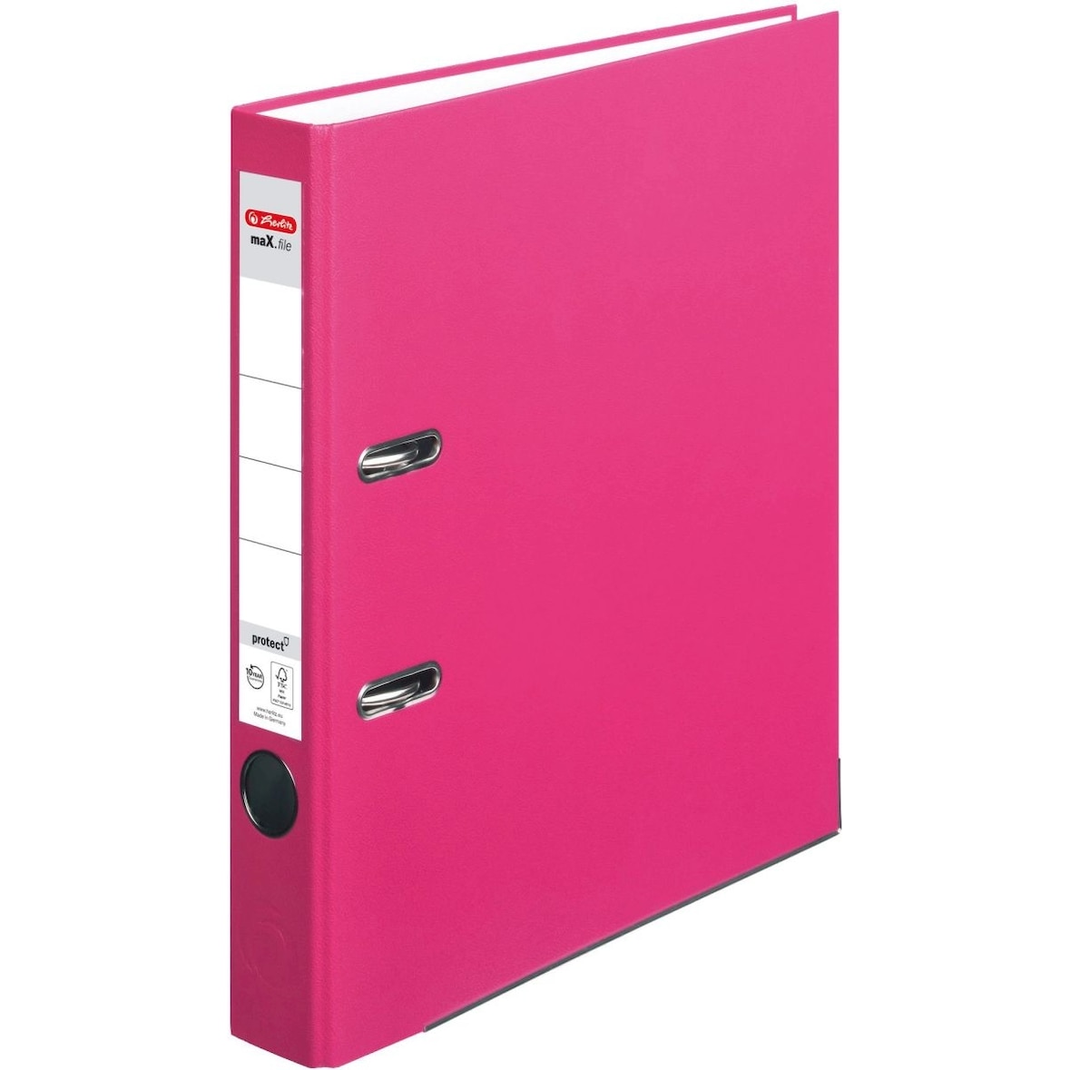 Ordner protect Kunststoff (PP) A4 5cm pink maX.file Packung mit 25 Stück