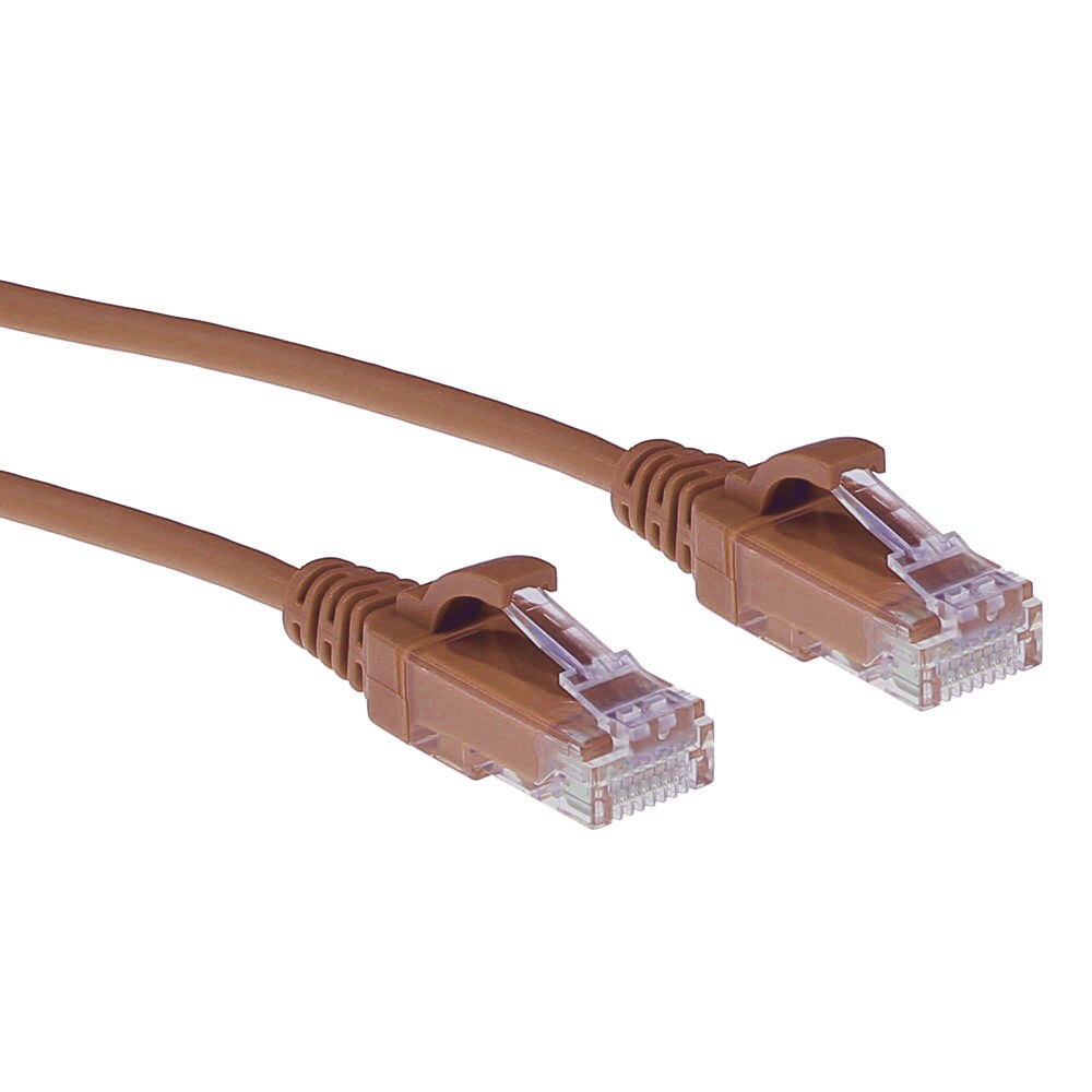 ACT DC9200 LSZH U/UTP CAT6 Datacenter Slimline Patchkabel Snagless | RJ45 connectoren | Bruin | 50 cm