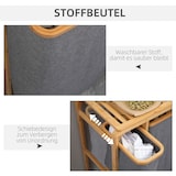thumbnail of Wäschekorb Bambus mit Ablage und 3 Wäschesäcken Natur 50x32x70 cm, herausnehmbare Beutel, Wäschesortierer für Bad und Schlafzimmer