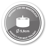 thumbnail of Dauerkerze Cornelius Pine (Höhe 15 cm, ø 12 cm), weiß, Teelichthalter hitzebeständig 90°