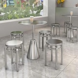 thumbnail of Couchtisch, Kaffeetisch, Gastronomietisch, Esstisch, Bistrotisch, Industrietisch, Runder Tisch aus Edelstahl L60 x H75 cm【CJ-YY60】