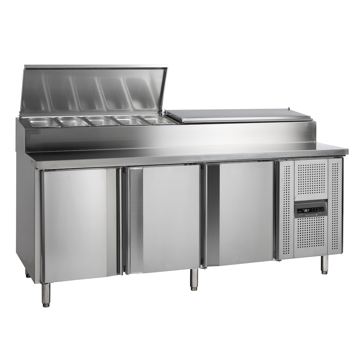 Comptoir de préparation de sandwich - 3 portes à fermeture automatique | Tefcold - SS8300