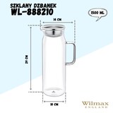 thumbnail of Wilmax Borosilikat Glas Krug mit Edelstahl-Deckel, 1500ml