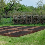 thumbnail of Relaxdays Beeteinfassung, 200 cm lang, flexibel, Sichthöhe: 10 cm, zum Stecken, Holz, Beetzaun, Rasenkante, dunkelbraun