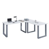 thumbnail of VCM Schreibtisch Lona Silber / Weiß H. 76 x B. 160 x T. 130 cm
