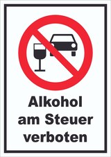 thumbnail of Schild Alkohol am Steuer verboten A5 Rückseite selbstklebend