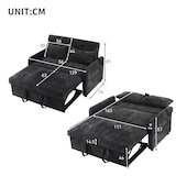 thumbnail of Schlafsofa 129x163 cm aus Chenille mit USB-Anschluss – modernes, komfortables Wohnzimmer Sofa in Grau, vielseitig nutzbar