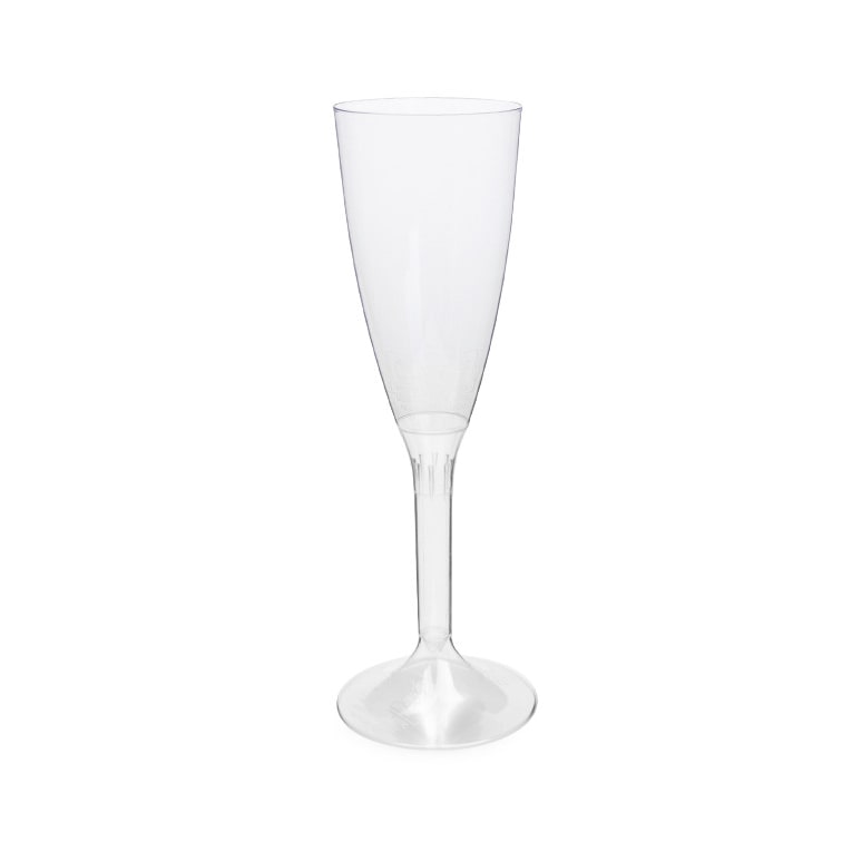 MONOUSO - Herbruikbaar Durable Champagneglazen/flutes 120ml PS transparante voet (20 stuks)