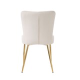 thumbnail of Esszimmerstuhl 4er Set Samt Beige+Gold 85x47x58 cm mit bequemer Rückenlehne, stabilem Metallgestell, vielseitig als Lounge Stuhl nutzbar