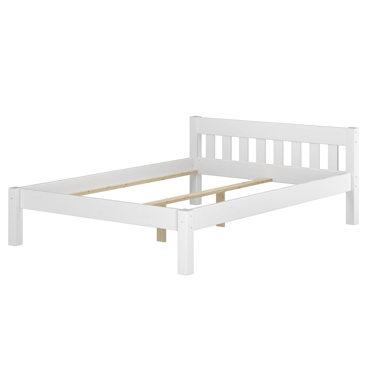 Massivholzbett Kiefer weiß Einzelbett 120x200 Bettgestell ohne Rollrost Futonbet 60.38-12 W oR