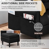 thumbnail of Yaheetech 3-Sitzer Sofa mit Ottomane Modernes Ecksofa Couch Schlafcouch Sessel L-Form Rechts/Links fürs Wohnzimmer/Schlafzimmer/Gästezimmer Schwarz