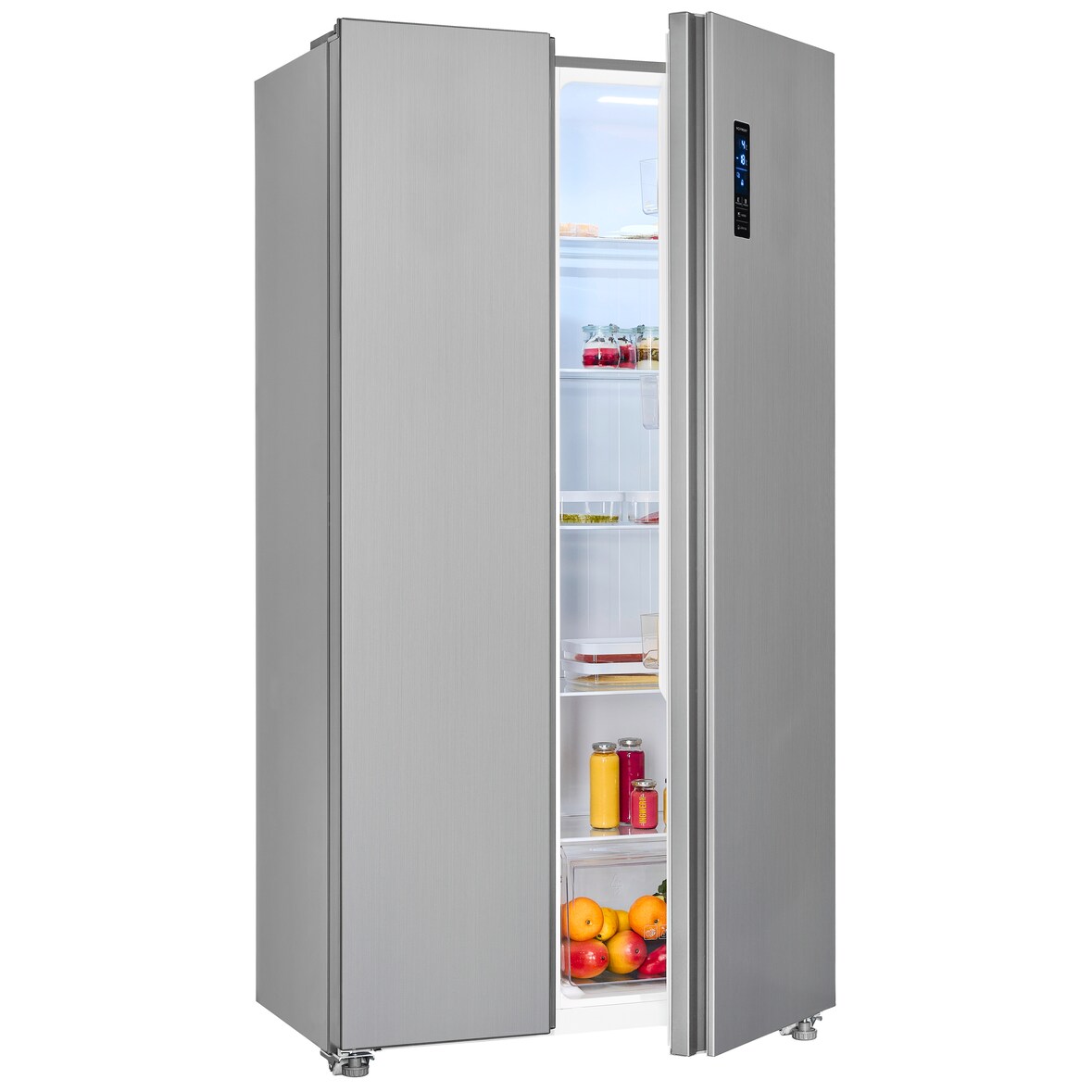 Exquisit Side-by-Side SBS46-040E inoxlook | No Frost | Nutzinhalt: 442 L | Temperaturregelung | Alarm | Schnellgefrierfunktion