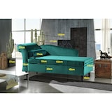 thumbnail of KAWOLA tumbona tapizada SARAH otomana recamiere tela verde 163x77x73cm