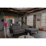 thumbnail of KAWOLA Sofa MALTA Ecksofa Stoff anthrazit mit Kopfstütze Recamiere rechts