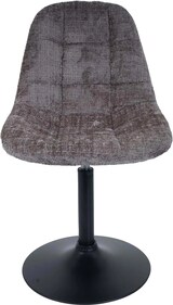 thumbnail of Décoshop26 - 360° drehbarer Esszimmerstuhl mit braunem Chenille-Stoffbezug und mattschwarzen Stahlbeinen 04_0009896