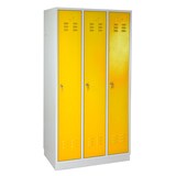 thumbnail of PROREGAL Garderobenschrank Ermine mit 3 Türen | HxBxT 178x89x50cm | Lichtgrau/Gelb