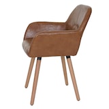 thumbnail of Set van 6 eetkamerstoelen HWC-A50 II, keukenstoel, retro jaren 50 design ~ kunstleer, imitatiesuède, lichtgekleurde poten