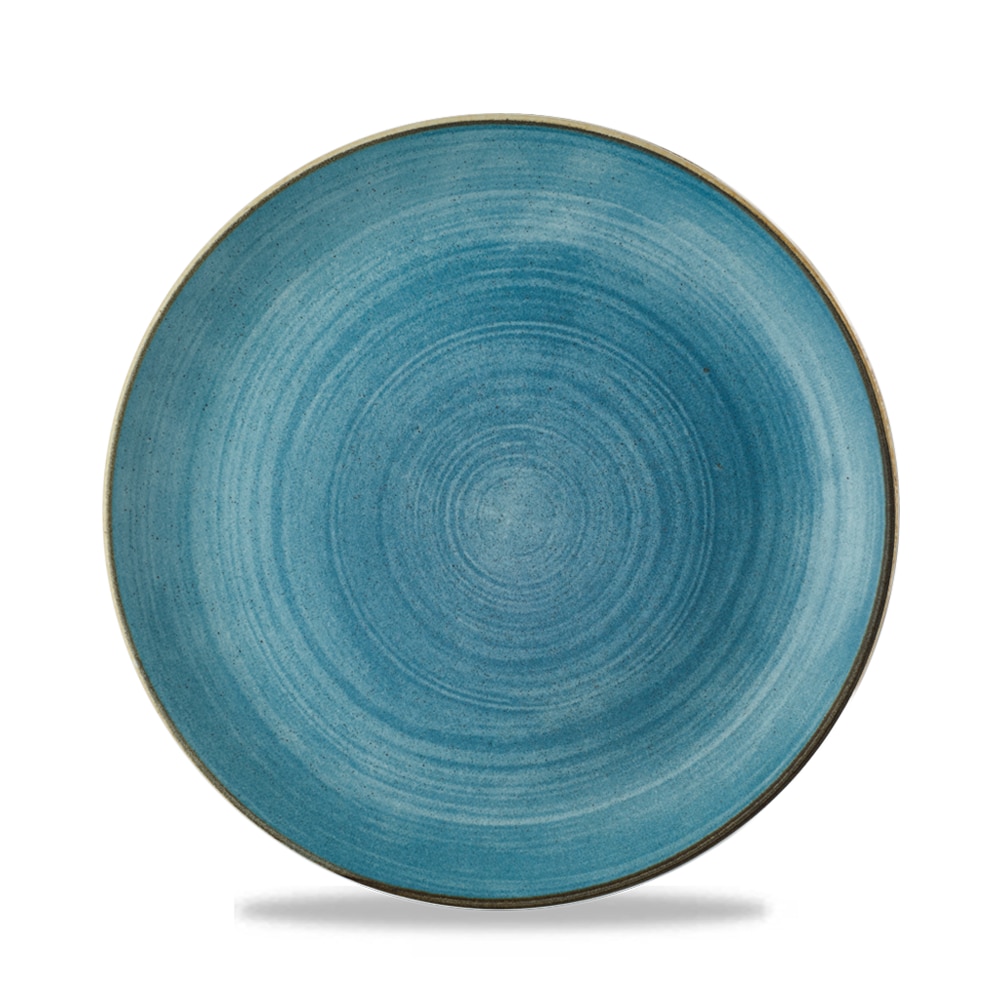 Churchill Super Vit Stonecast Raw Flat Coup Borden, 21,7 cm, 12 stuks, Blauw, Rond