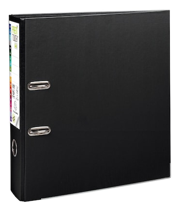 Exacompta  Cod. 53341E - Registratore a leva Prem'Touch dorso 80mm, esterno/interno rivestito con polipropilene- 30x32cm nero  - Confezione da  10 pz.