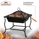 thumbnail of GARDEBRUK® Feuerschale mit Funkenschutz Schürhaken 45x45cm Eckig Stahl Feuerstelle Feuerkorb Terrassenofen Garten