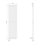 thumbnail of LuxeBath Badheizkörper Stella 370x1600mm Weiß Mittel mit Anschlussgarnitur Thermostat Universal Handtuchwärmer Handtuchtrockner