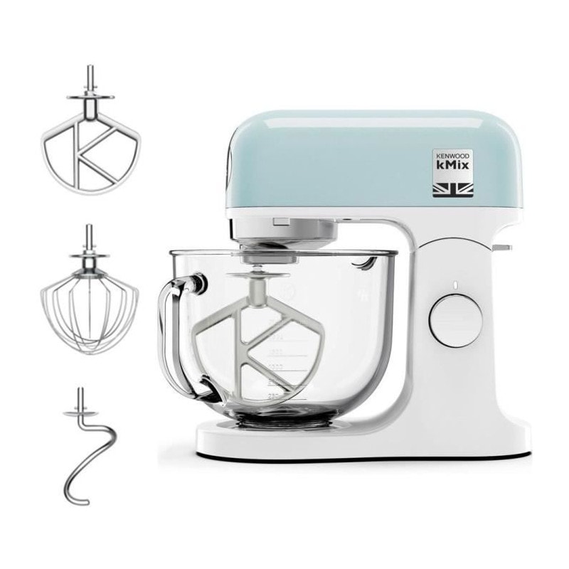 Robot Pâtissier Multifonction Kenwood Kmx754pb - Moteur Professionnel 1000w - 2 Sorties Pour Accessoires - Bol En Verre 5l Avec