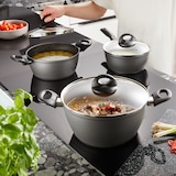 thumbnail of STONELINE® CERAMIC Kochgeschirr-Set, 6-tlg. mit Glasdeckeln, Antihaftbeschichtung, Induktion geeignet