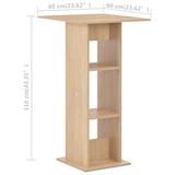 thumbnail of Mesa alta de bar color roble 60x60x110 cm