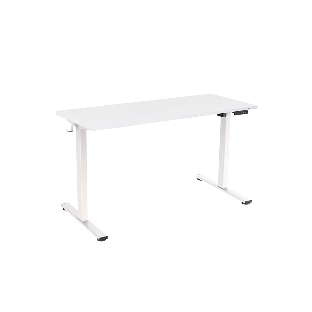 Rocada mesa 140x80cm regulable en altura eléctricamente con motor. Tablero color blanco