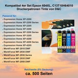 thumbnail of Kompatibel 4er Set Epson 604XL, C13T10H64010 Druckerpatronen Tinte von D&C