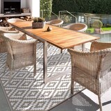 thumbnail of Alfombra de jardín rectangular 120x180 cm, Color blanco y taupe, Exterior e interior