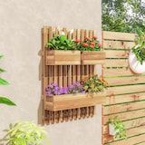 thumbnail of Outsunny Fioriera Verticale a Doghe con 3 Vasi in Legno Marrone