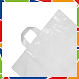 thumbnail of DayBays 50 Stk. Schlaufentragetaschen 45+10x55 cm LDPE weiß lose mit Schlaufengriff