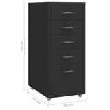 thumbnail of vidaXL Aktenschrank mit Rollen Schwarz 28x41x69 cm Metall