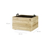 thumbnail of HORTALIA Jardinière carrée Pun 60 x 60 x 40 cm en bois traité pour extérieur